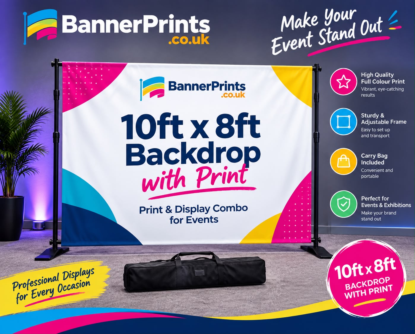10ft x 8ft Backdrop with Print